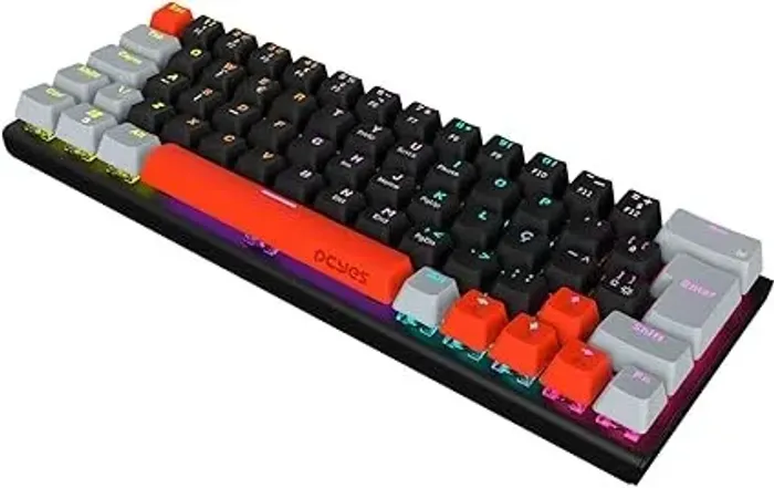 Teclado Mecânico PCYES Kuromori Black Vulcan Blue Switch LED Rainbow