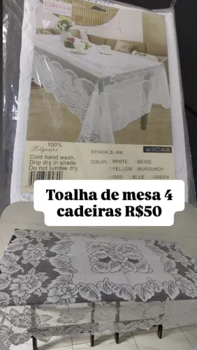 Toalha de mesa de renda 4 ou 6 cadeiras novo