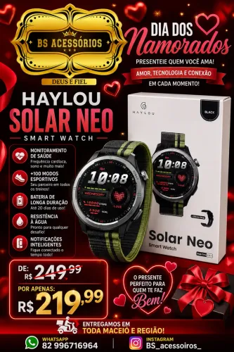 SMARTWATCH HAYLOU SOLAR NEO APROVA D?ÁGUA 