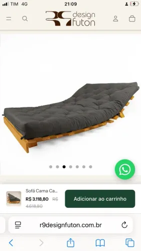 Cadeira e sofá cama de madeira