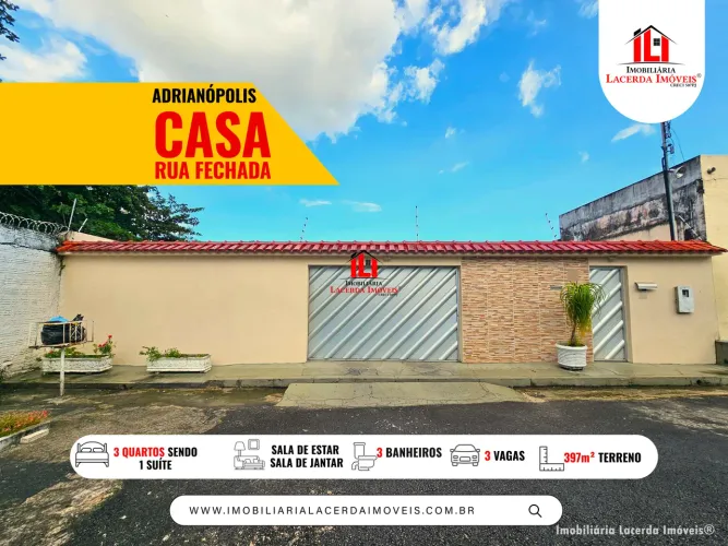 Casa no Adrianópolis Térrea com 3 quartos sendo 1 suíte no Adrianópolis
