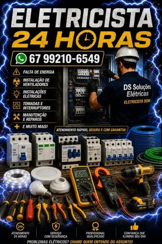 Eletricista residencial predial comercial 24horas 