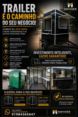 Trailer Food Truck Novo | Fabricação Sob Encomenda