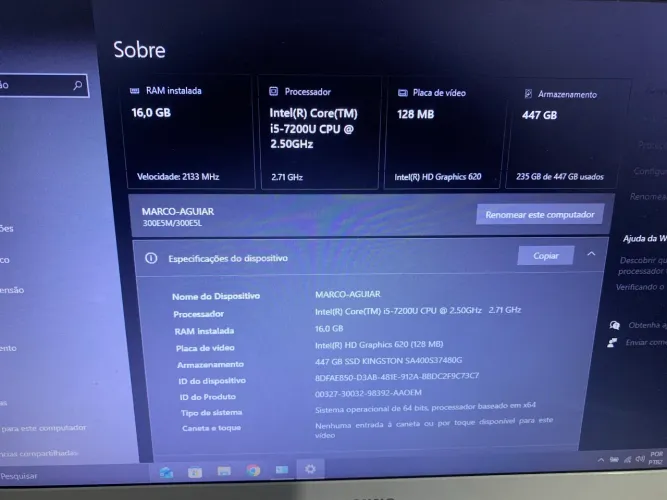 Notebook Samsung 300E5M - i5 | 16GB RAM | SSD 480GB