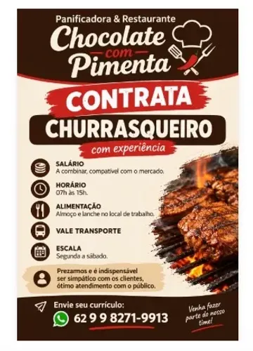 Contrata-se churrasqueiro com experiência