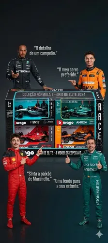 Kit com 4 miniaturas de f1