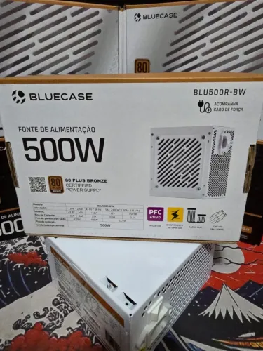 Fonte Gamer Branca 500w 80+ Bronze Cabos Flat C/ Cabo