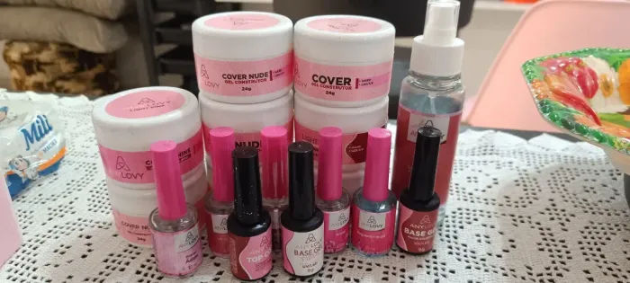 Conjunto Any lov. Gel, e preparadores. 17 itens
