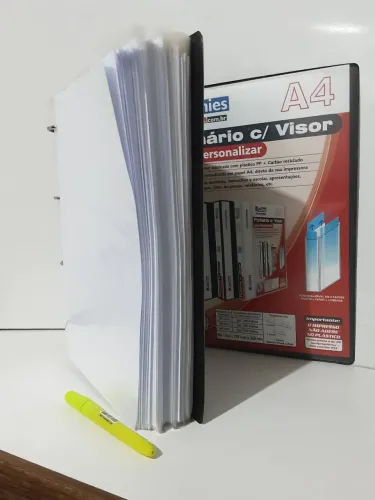 1 Fichário + 344 folhas A4 + 344 sacos plásticos