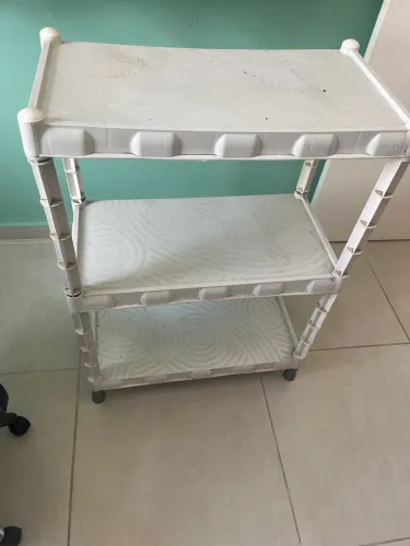 Prateleira de plástico branca 3 andares