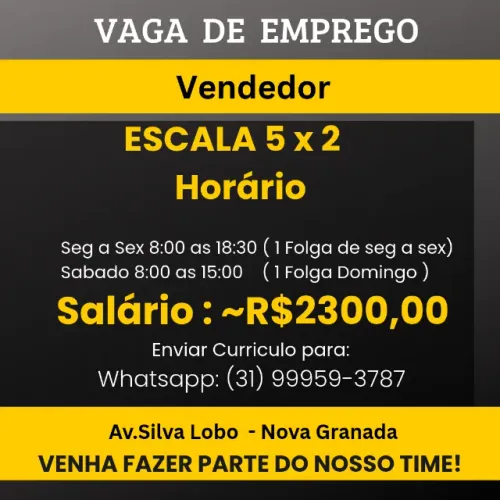 Vendedor - Escala 5 x 2 ~ R$2300,00