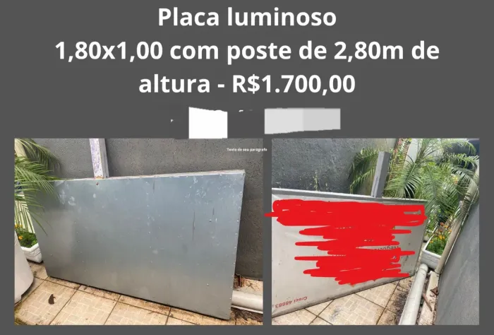 Luminoso propaganda com poste