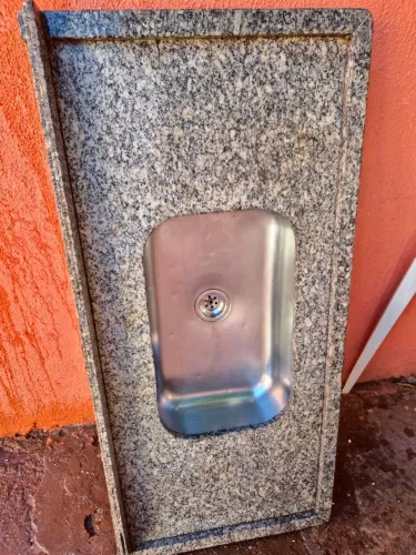 Pua de 1,20 mts marmore ligitimo com cuba inox tramontina