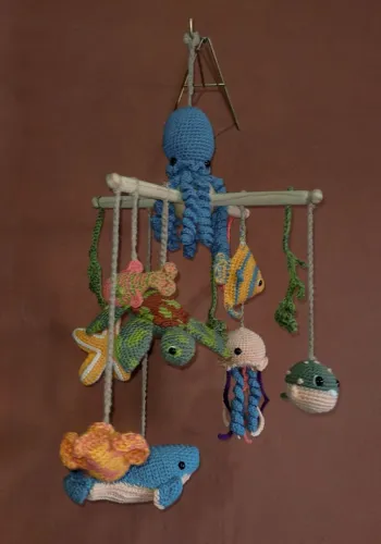 Móbile berço amigurumi Oceano 