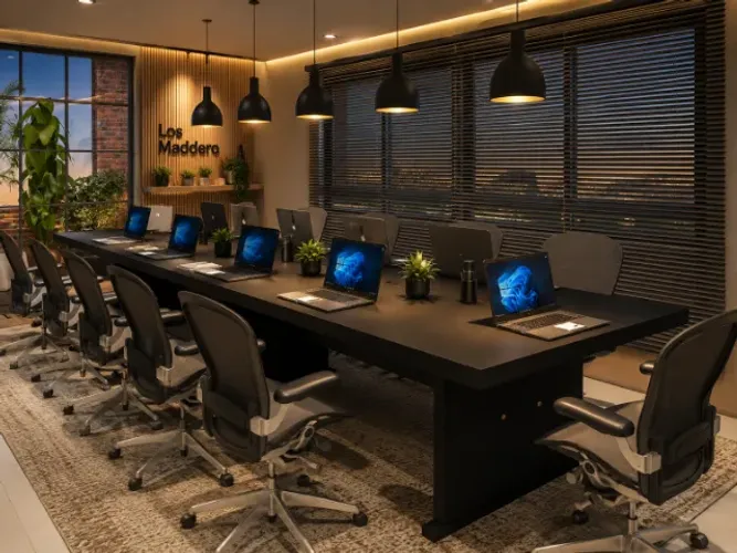 Mesa de Reunião Wood Delluxe Negretta. Alto Padrão. Com Tomadas. L360cm x P130cm x A74cm