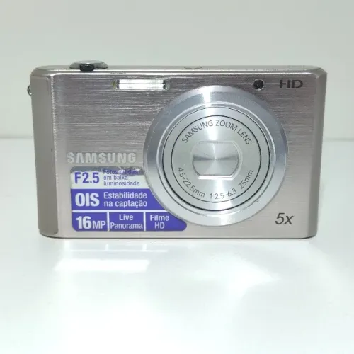 Câmera Digital Samsung ST77 16MP 5x Prata/Bege + Acessórios