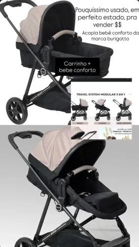 Carrinho + bebê conforto Burigotto Materna 