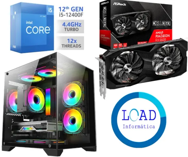 [NOVO] PC i5 12400f + RX 6600 8GB + SSD 480gb + 16Gb RAM - Com NF e Garantia 