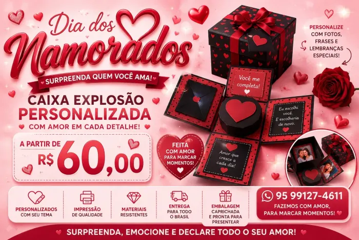 Caixa explosão dia dos namorados 