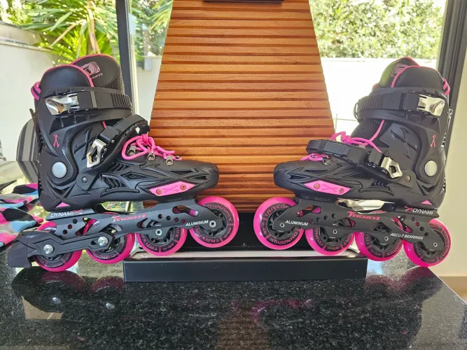 Patins Traxart Dynamix 37/38 + Kit Proteção + Mochila - Pouquíssimo Uso