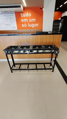 Fogão Indústrial A Gás 04 Bocas Linear Alta Pressão Venâncio