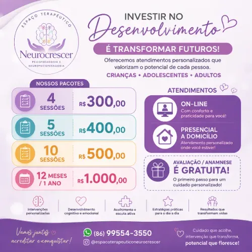 Serviços de Intervenções Psicopedagógicas e Neuropsicopedagogicas