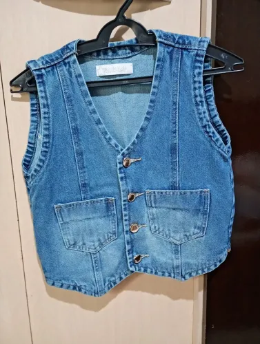 Colete jeans infantil feminino
