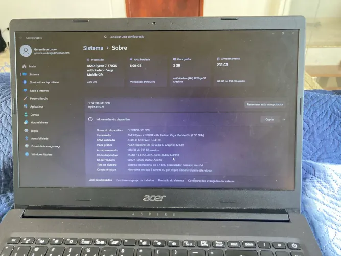 Notebook Acer Aspire NOVO
