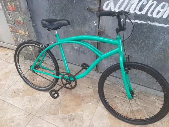 Beach bike pintura nova toda revisada folhas aero pneus slick pronta pra pedalar 