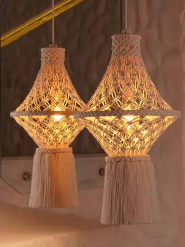 Luminárias em Macramê - Premium 