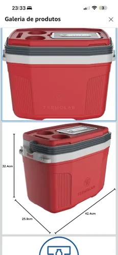 Caixa Térmica Cooler Termolar 20 litros Praia Pesca