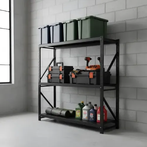 Mini Porta Pallet Light com prateleiras em aço 03 níveis.