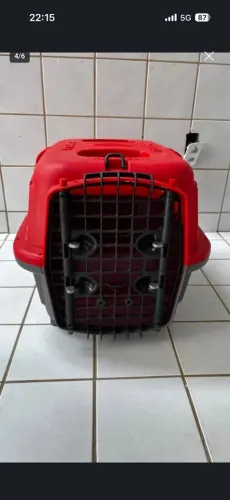 Caixa de Transporte Plast Pet Cargo kennel n?4 Vermelha para Cães e Gatos