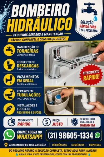 Bombeiro hidráulico encanador 
