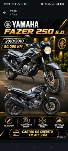 YAMAHA FAZER 250 E.D (2010/2010) R$10990.00