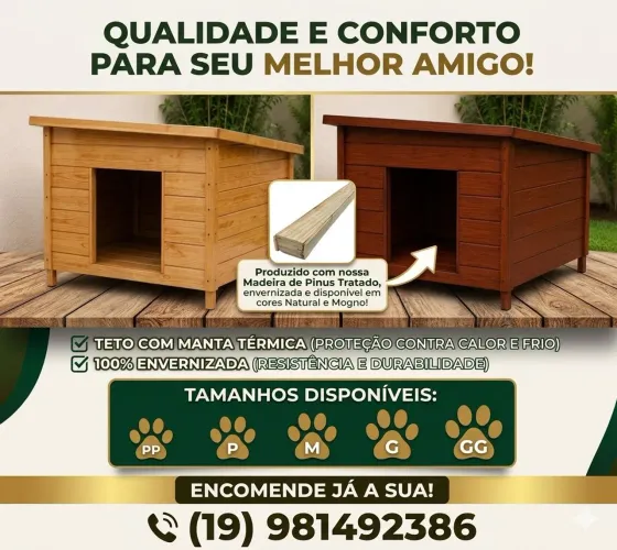 Casinhas de Cachorro Vários Tamanhos