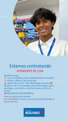 Atendente de Farmácia - Drogaria Rosário