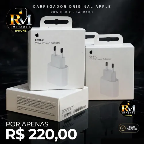 CARREGADOR ORIGINAL APLLE LACRADO