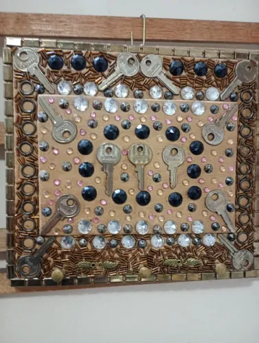 porta chave de reciclado