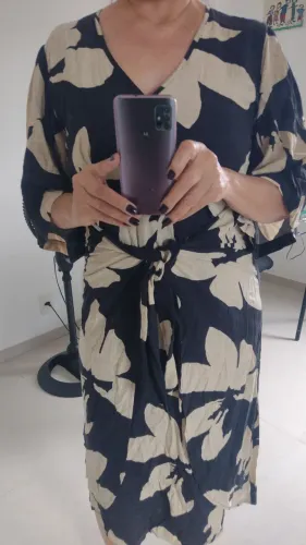 Vestido de viscolinho midi