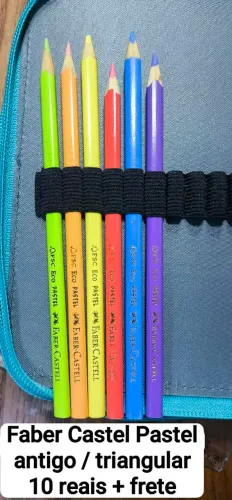Lápis de cor Faber Castel tons pastéis modelo antigo triangular