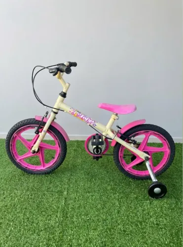 Bicicleta Aro 16 Infantil Fofys Rosa Feminina com rodinhas