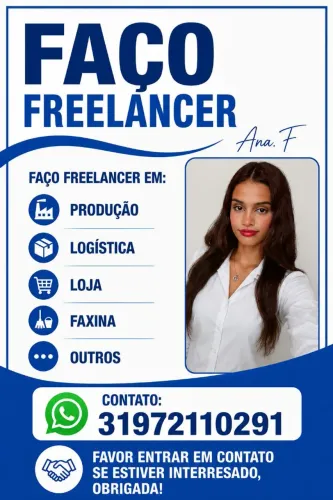 Faço freelancer! Disponível para freelancer