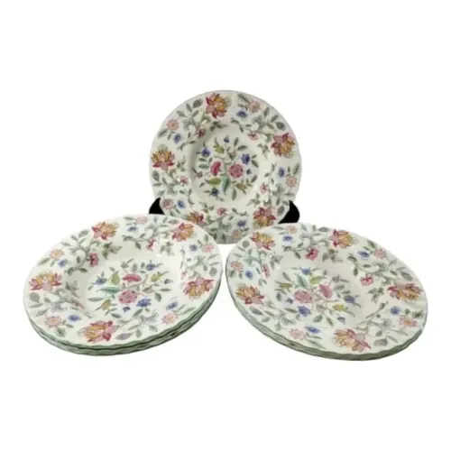 6 Pratos Sopa Minton Haddon Hall Floral Vintage
