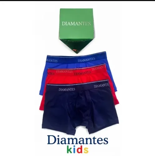 Kit 3 Cuecas Infantil Diamantes