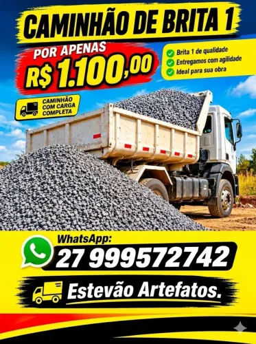 Brita 1 caçamba 5m³