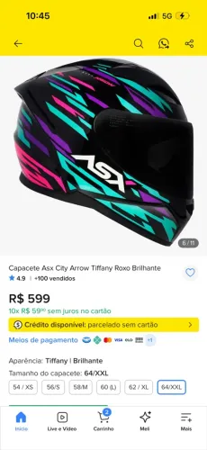 Capacete Asx Citty Arrow Tiffany Roxo