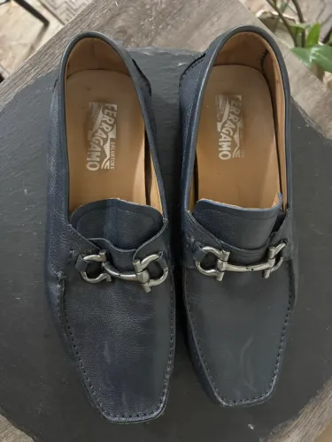 Mocassim 39/40 Azul Salvatore Ferragamo Original 