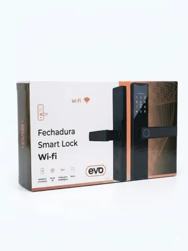 Fechadura Digital Evo Smart Com Biometria E Senha Touch Preto