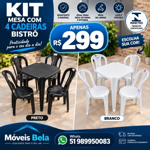 Cadeiras e Mesas de Plástico